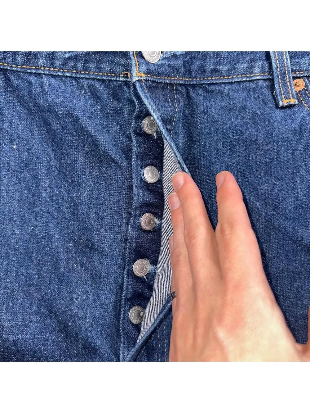 Levis 501 Vintage 90s USA XX Straight Leg Jeans Blue Dark Wash 44x34 Act 41x31